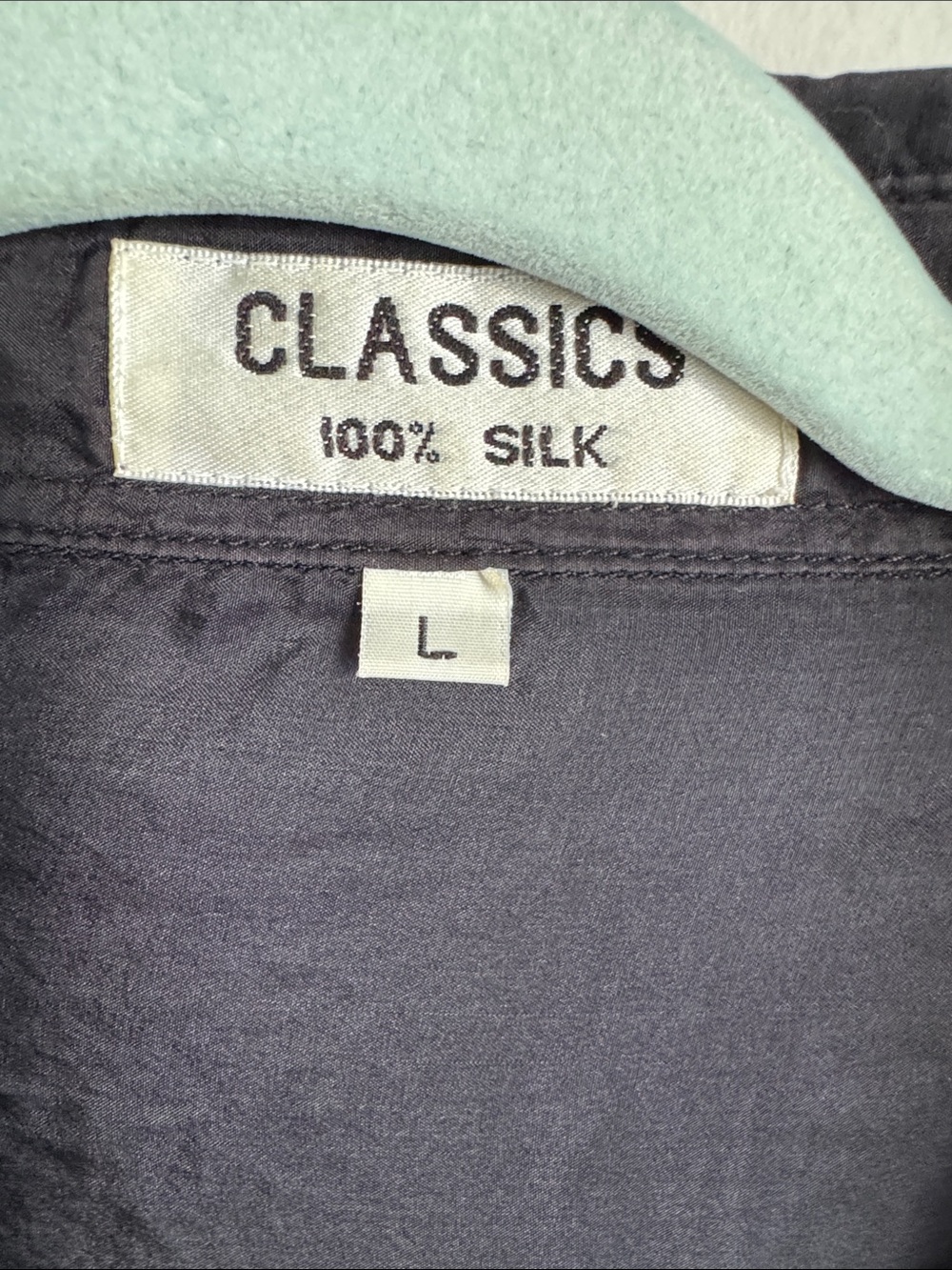Vintage Classics 100% Silk Oversized Button-Up Shirt Black Large L Minimalist - Picture 5 of 9